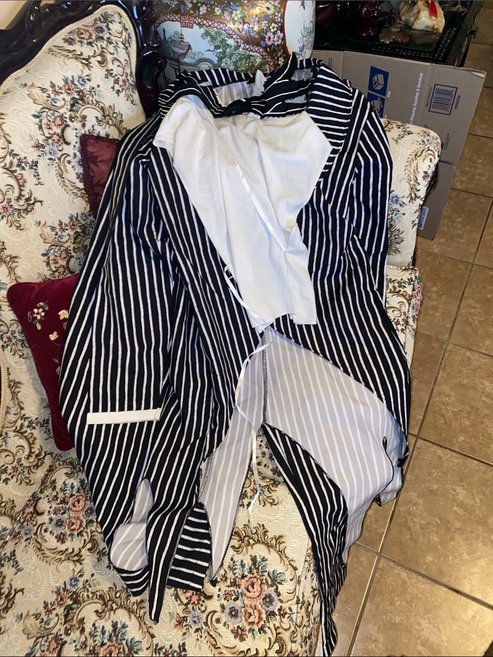 Disney The Nightmare Before Christmas Black and White Striped Halloween Costume